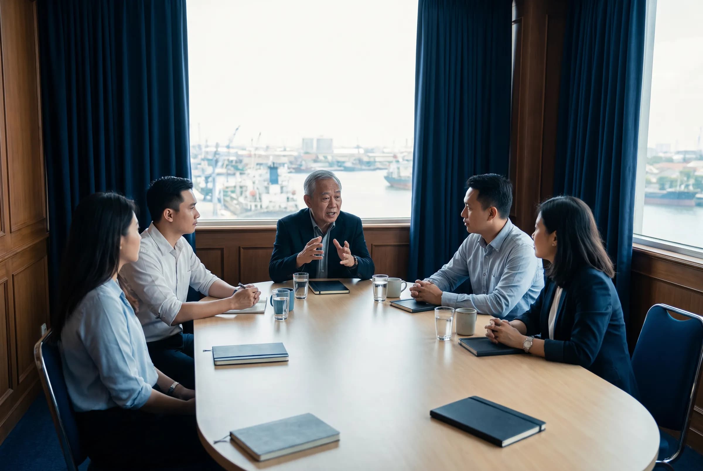 Indonesian and Chinese professionals at a roundtable