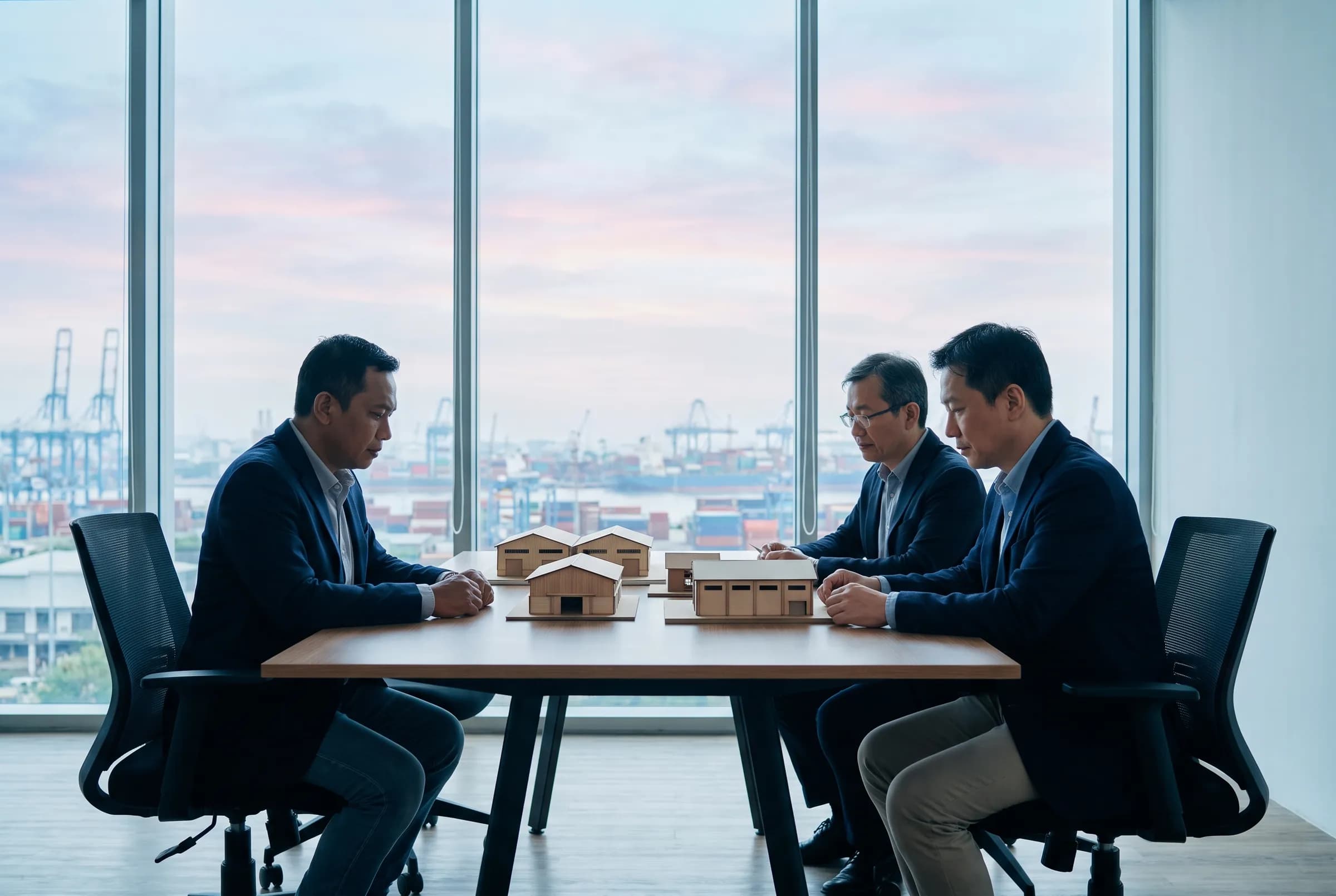 Investment advisers discussing an industrial development model