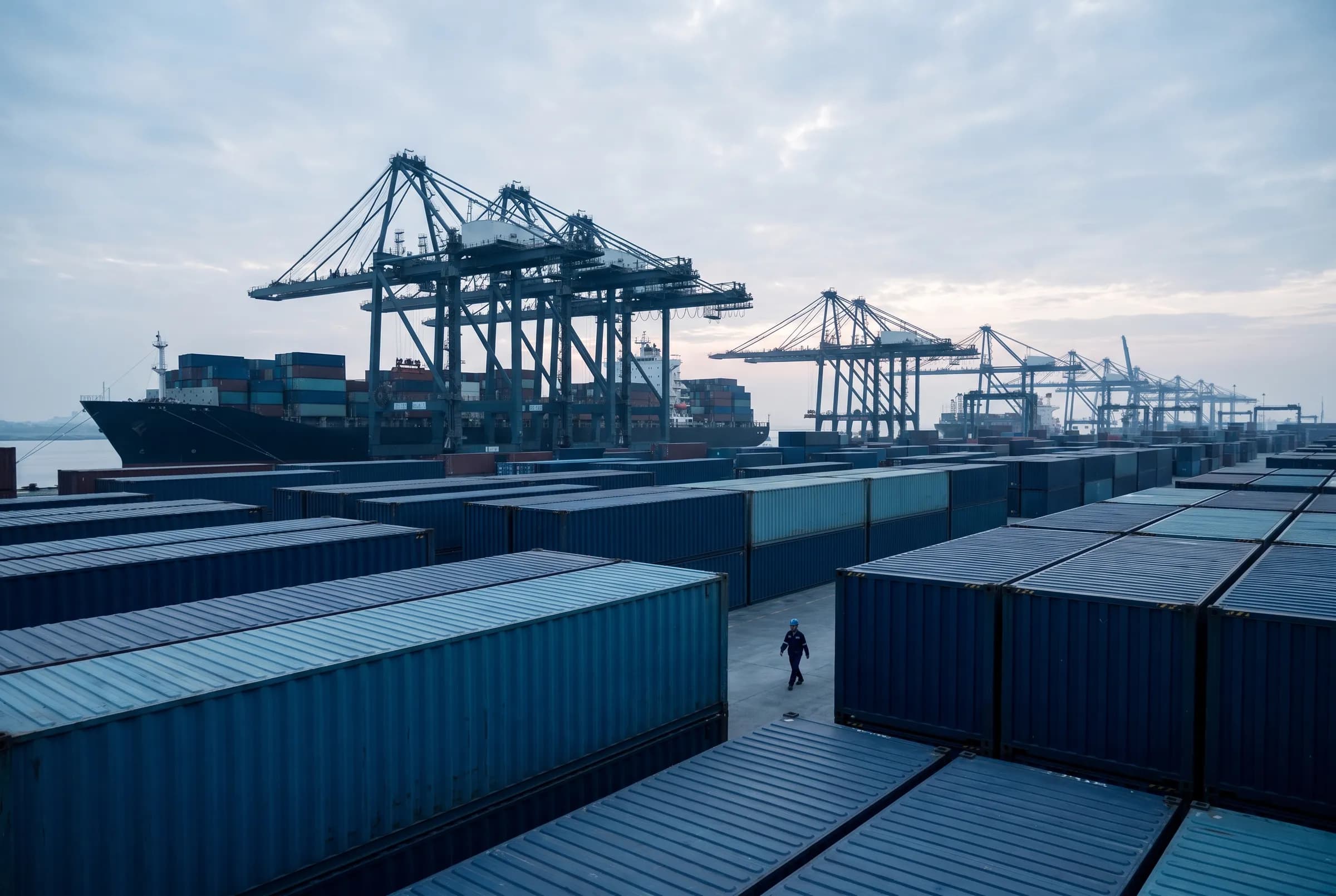 Container terminal and cargo infrastructure at an Indonesian port